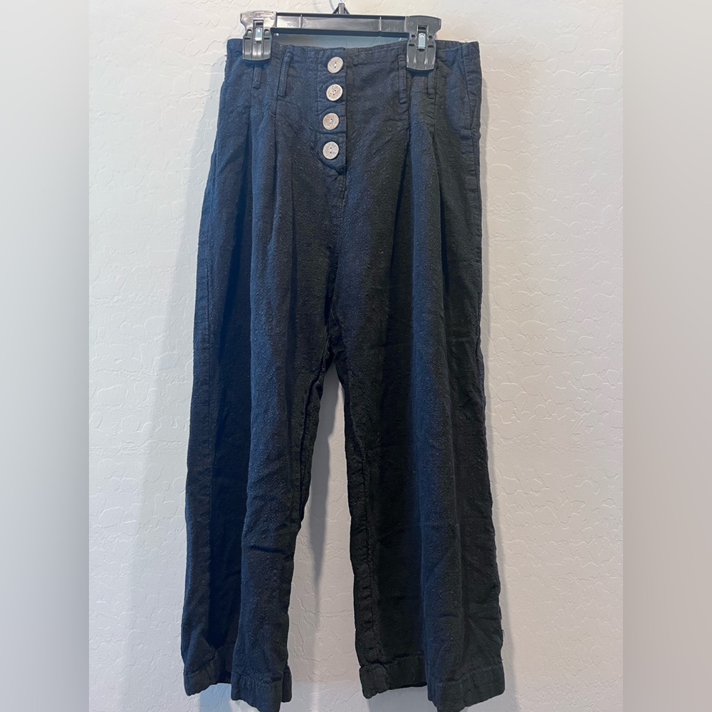 Streetwear Society Linenβ Viscose Blend wide leg button up pants